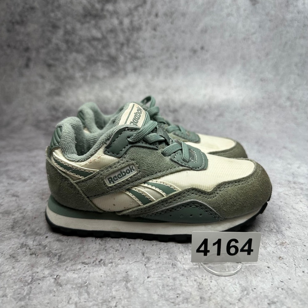 Reebok Classic Leather Sneakers Kids 7K‎ Green Suede Mesh Athletic Shoes Sporty